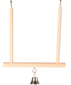 Trapezeschommel Met Bel Hout 12X13 Cm 4 St