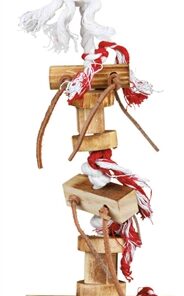 Speelgoed Met Touw En Leren Bandjes Hout Kleurig 35 Cm 3 St