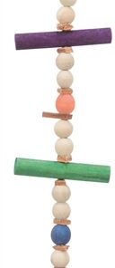 Speelgoed Met Touw & Kralen Hout / Leer Meerkleurig 28 Cm 3 St