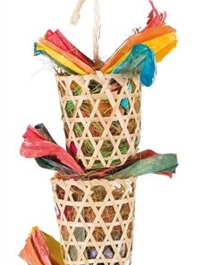 Vogel Natuurspeelgoed Aan Sisalkoord Palmblad / Maïslies 35 Cm