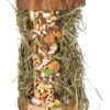 Toren Schorshout Met Hooi / Knabbelstang 13X13X17 Cm 110 Gr