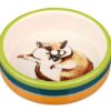Voerbak Striphamster Keramiek Kleurig / Crème 8 Cm 80 Ml 4 St
