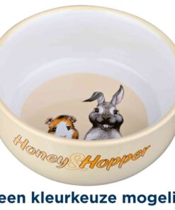 Voerbak Honey & Hopper Keramiek Assorti 11 Cm 250 Ml 4 St