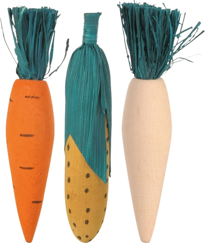 Set Knabbelhout Hout / Stro 10 Cm 4X3 St