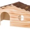 Huis Ragna 2 Uitgangen Konijn Schorshout Gevlamd 43X25X22 Cm
