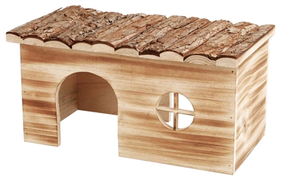 Huis Grete 2 Uitgangen Cavia Schorshout Gevlamd 35X20X18 Cm