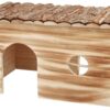 Huis Grete 2 Uitgangen Konijn Schorshout Gevlamd 45X28X24 Cm