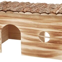 Huis Grete 2 Uitgangen Konijn Schorshout Gevlamd 45X28X24 Cm