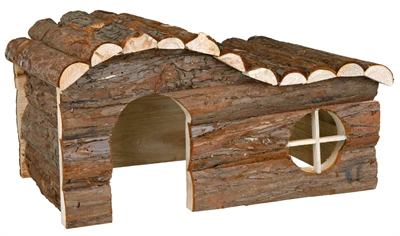 Huis Hanna Konijn Schorshout Gevlamd 43X28X22 Cm