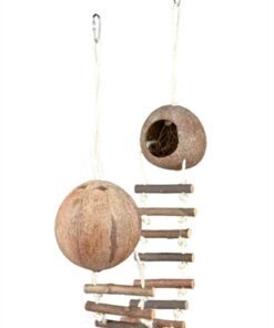 2 Kokosnoothuizen Met Hangbrug Muis 100X13X13 Cm 3 St