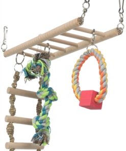Hangbrug Met Touwladder / Touw Fret Hout / Touw 35X15 Cm 3 St