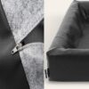 Bed Kunstleer Hoes Hondenmand Square Zwart Bia-7 120X100X15 Cm