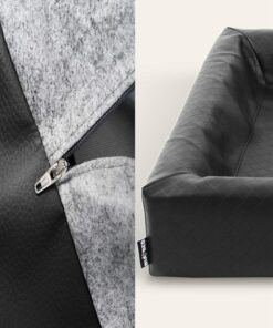 Bed Kunstleer Hoes Hondenmand Square Zwart Bia-7 120X100X15 Cm