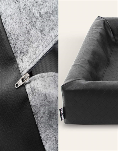 Bed Kunstleer Hoes Hondenmand Square Zwart Bia-7 120X100X15 Cm