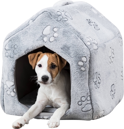 Hondenmand / Kattenmand Huis Nando Lichtgrijs 40X40X45 Cm