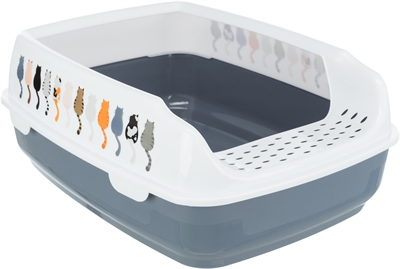 Kattenbak Delio Paars / Wit 48X35X20 Cm