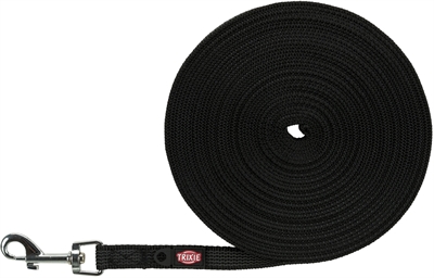 Hondenriem Sleeplijn Met Rubber Bekleed Zwart 10 Mtrx1,5 Cm