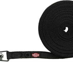 Hondenriem Sleeplijn Met Rubber Bekleed Zwart 5 Mtrx1,5 Cm