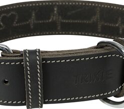Halsband Hond Rustic Vetleer Heartbeat Zwart 55-65X4 Cm