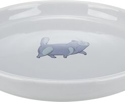 Voerbak / Waterbak Plat En Breed Kattenprint Grijs 23 Cm 600 Ml 4 St