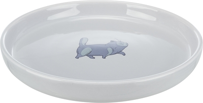 Voerbak / Waterbak Plat En Breed Kattenprint Grijs 23 Cm 600 Ml 4 St
