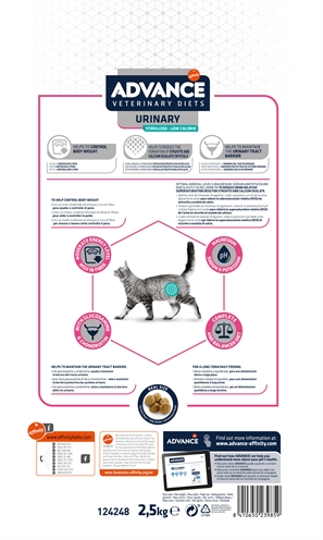 Veterinary Diet Cat Urinary Sterilized Minder Calorieën 2,5 Kg