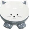 Voerbak / Drinkbak Kattenkop Verhoogd Keramiek Assorti 14 Cm 150 Ml 4St