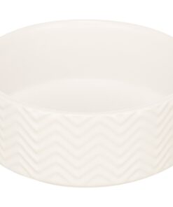 Voerbak / Drinkbak Wave Keramiek Wit 20 Cm 1,6 Ltr