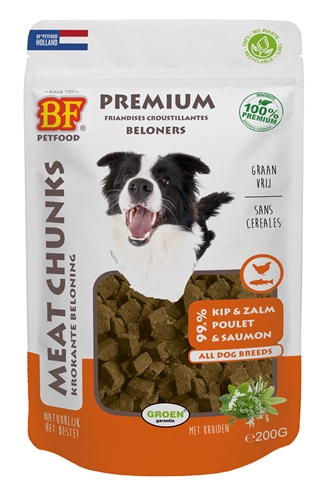 Petfood Meat Chunks Kip En Zalm 200 Gr