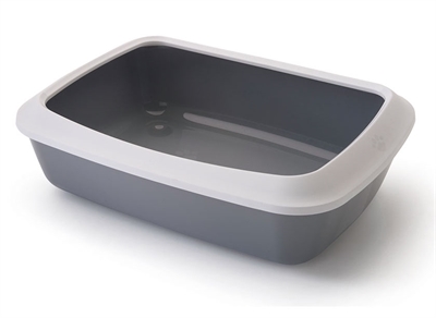 Kattenbak Iriz Met Rand Koudgrijs / Wit 42X31X12,5 Cm
