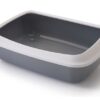 Kattenbak Iriz Met Rand Koudgrijs / Wit 50X37X13 Cm