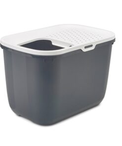 Kattenbak Hop In Antraciet / Wit 58,5X39X39,5 Cm