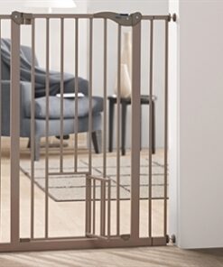 Dog Barrier Afsluithek Met Kleine Deur Grijs 74-84X107 Cm