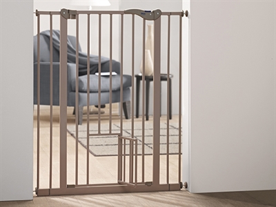 Dog Barrier Afsluithek Met Kleine Deur Grijs 74-84X107 Cm