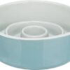Voerbak Slowfeeding Keramiek Grijs / Blauw 14X14 Cm 450 Ml