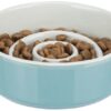 Voerbak Slowfeeding Keramiek Grijs / Blauw 17X17 Cm 900 Ml