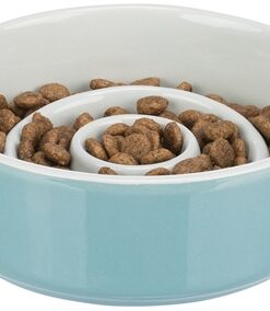 Voerbak Slowfeeding Keramiek Grijs / Blauw 17X17 Cm 900 Ml