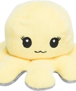 Octopus Omkeerbaar Pluche Grijs / Geel 19 Cm