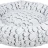 Hondenmand Mila Rond Pluche Wit / Grijs 60X60X10 Cm