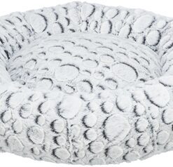 Hondenmand Mila Rond Pluche Wit / Grijs 60X60X10 Cm