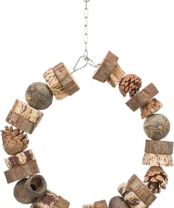 Ringschommel Hout / Dennenappels Naturel 18X18 Cm