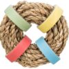 Zeegras Ring Met Papieren Ringen Naturel 8X8 Cm