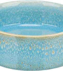 Voerbak / Drinkbak Keramiek Blauw 13X13 Cm 400 Ml