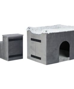 Hondenmand Huis Harvey Met Trap Grijs / Wit 119X50X47 Cm