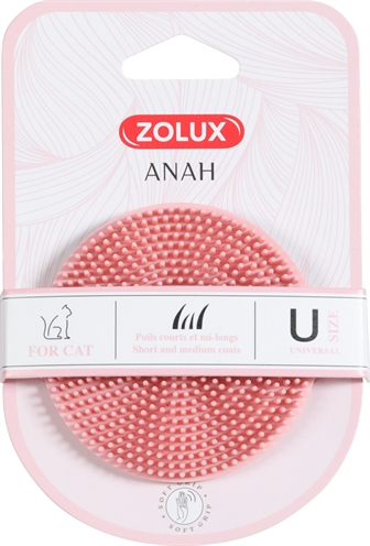 Anah Borstel Rond Rubber Roze 7,5X7,5X3 Cm