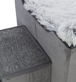 Hondenmand Huis Harvey Met Trap Grijs / Wit 154X60X60 Cm