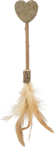 Matatabi Lolly Hart Catnip Kattenspeelgoed Met Veren 23 Cm