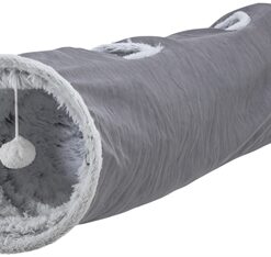 Katten Speeltunnel Harvey Velours / Pluche Grijs 116X27 Cm