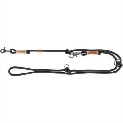 Be Nordic Hondenriem Verstelbaar Zwart / Zand 200X1,3 Cm