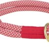 Soft Rope Halsband Hond Half-Slip Rood / Creme 55X1 Cm